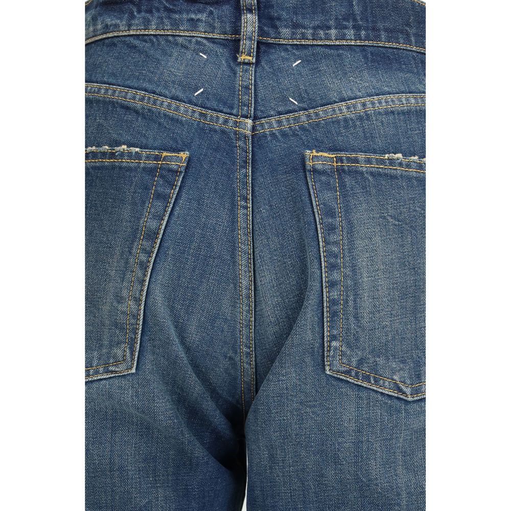 Margiela Blue Cotton Straight-Leg Jeans by Margiela outlet now on sale