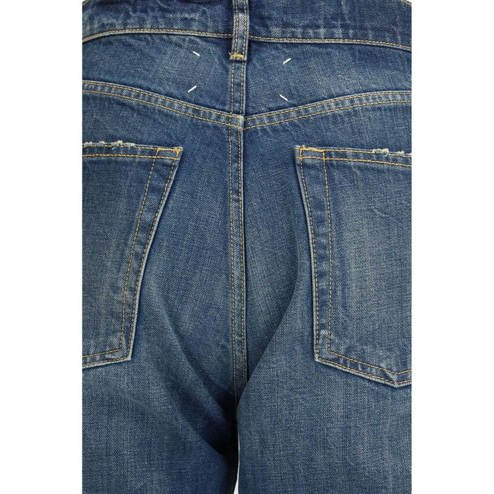 Margiela Blue Cotton Straight-Leg Jeans by Margiela outlet now on sale