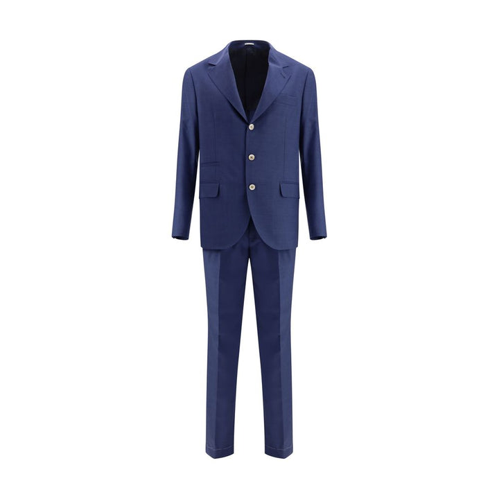 Brunello Cucinelli Blue Fleece Wool Two-Piece Suit by Brunello Cucinelli outlet now on sale