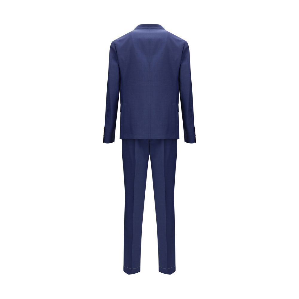 Brunello Cucinelli Blue Fleece Wool Two-Piece Suit by Brunello Cucinelli outlet now on sale