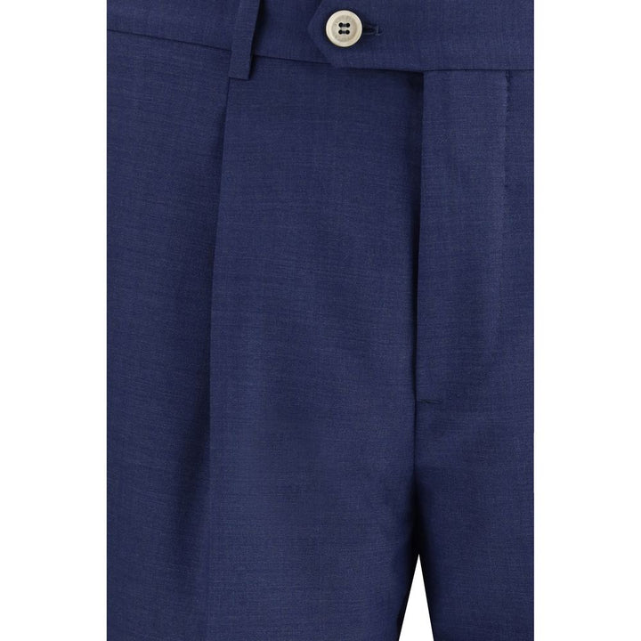 Brunello Cucinelli Blue Fleece Wool Two-Piece Suit by Brunello Cucinelli outlet now on sale