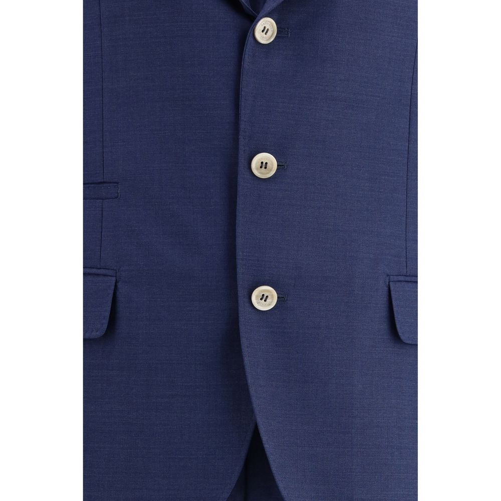 Brunello Cucinelli Blue Fleece Wool Two-Piece Suit by Brunello Cucinelli outlet now on sale