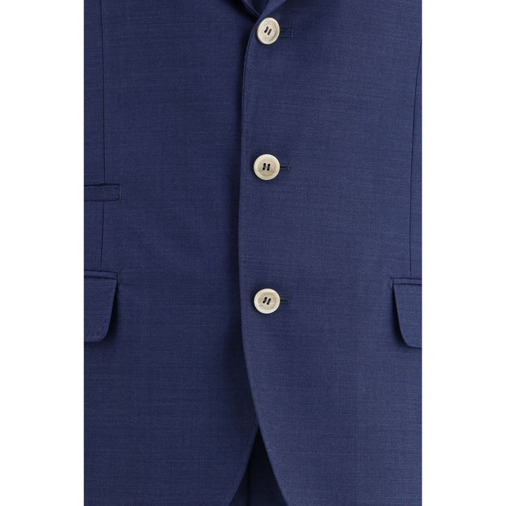 Brunello Cucinelli Blue Fleece Wool Two-Piece Suit by Brunello Cucinelli outlet now on sale