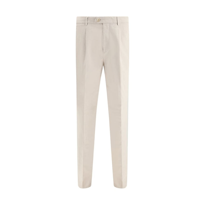 Brunello Cucinelli Cream Cotton Casual Pants by Brunello Cucinelli outlet now on sale