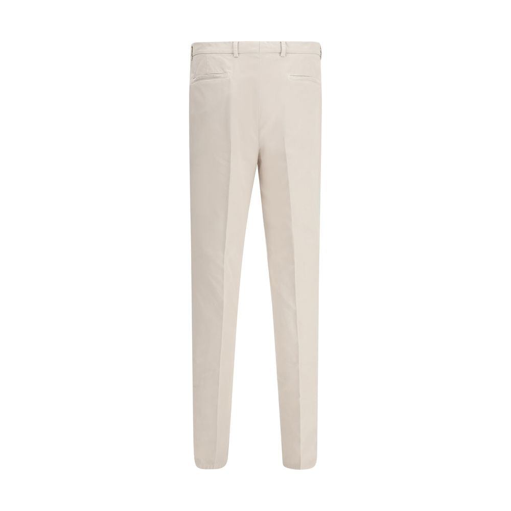Brunello Cucinelli Cream Cotton Casual Pants by Brunello Cucinelli outlet now on sale
