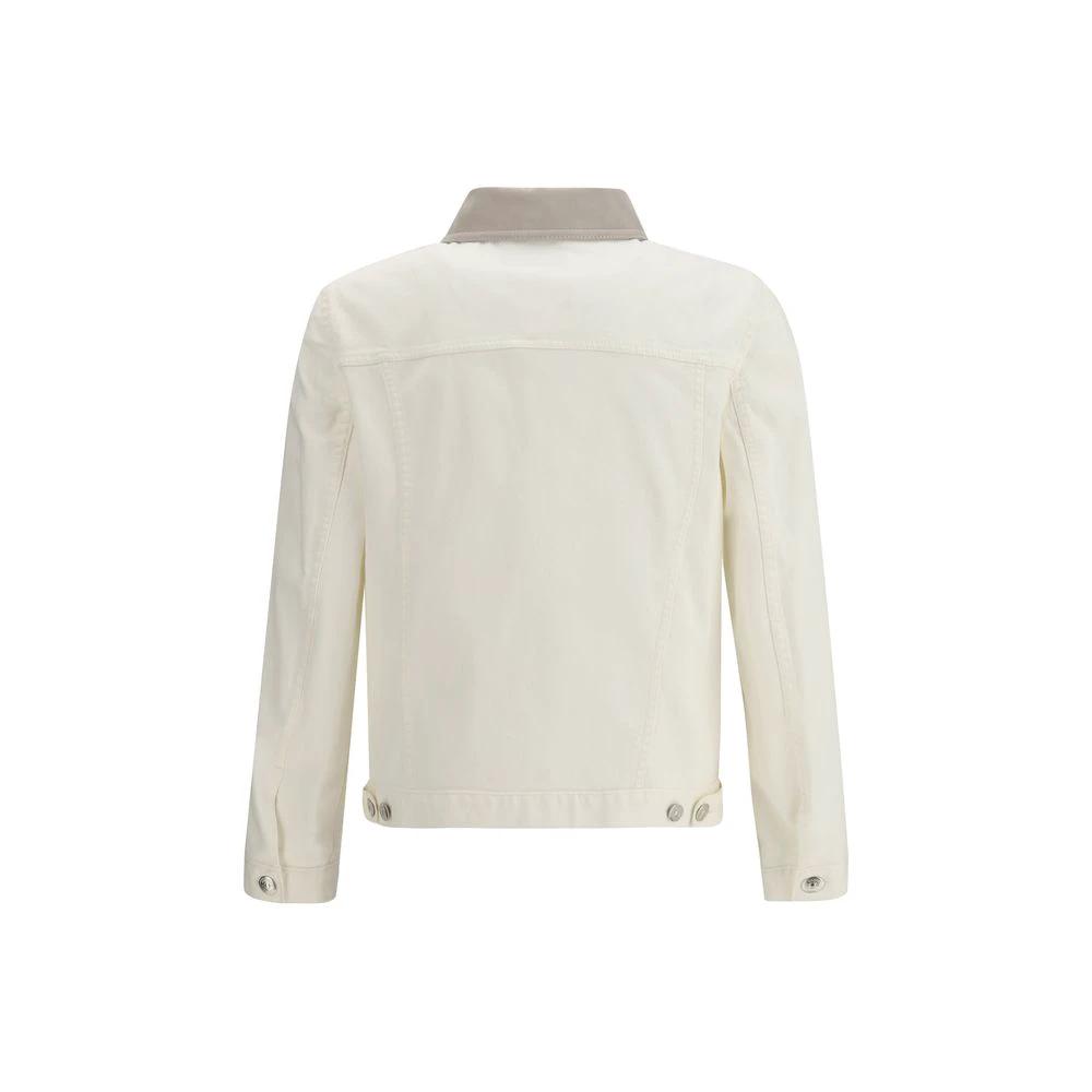 Brunello Cucinelli Sample Sale Brunello Cucinelli White Cotton Denim Jacket - | Designer outlet