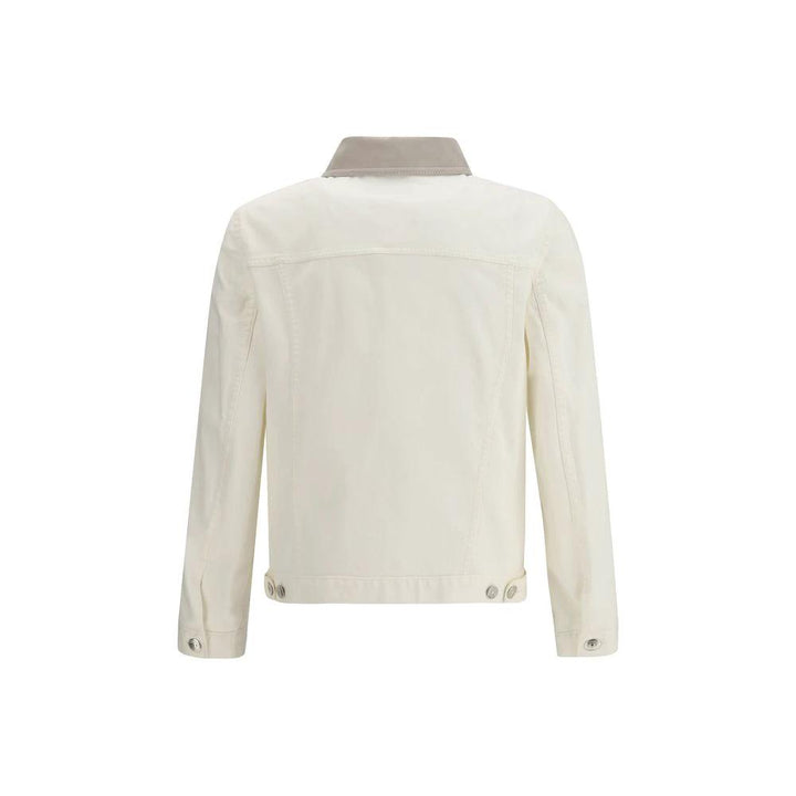 Brunello Cucinelli Sample Sale Brunello Cucinelli White Cotton Denim Jacket - | Designer outlet