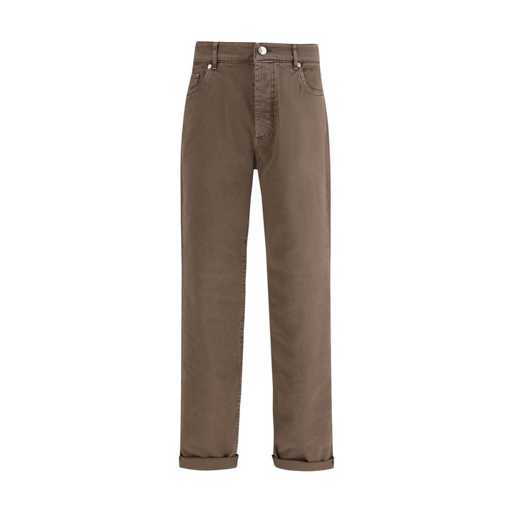 Brunello Cucinelli Brown Cotton Relaxed Fit Jeans by Brunello Cucinelli outlet now on sale
