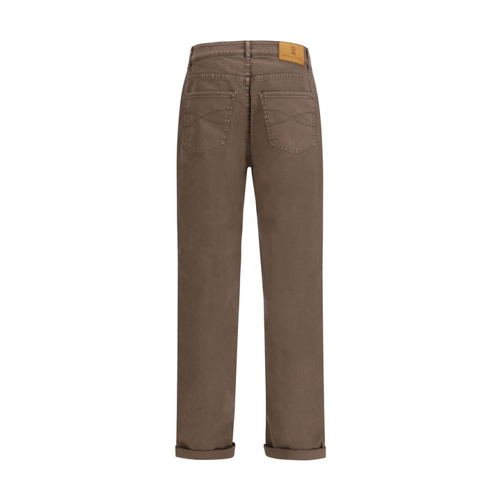 Brunello Cucinelli Brown Cotton Relaxed Fit Jeans by Brunello Cucinelli outlet now on sale