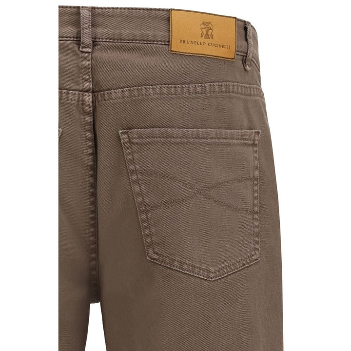 Brunello Cucinelli Brown Cotton Relaxed Fit Jeans by Brunello Cucinelli outlet now on sale