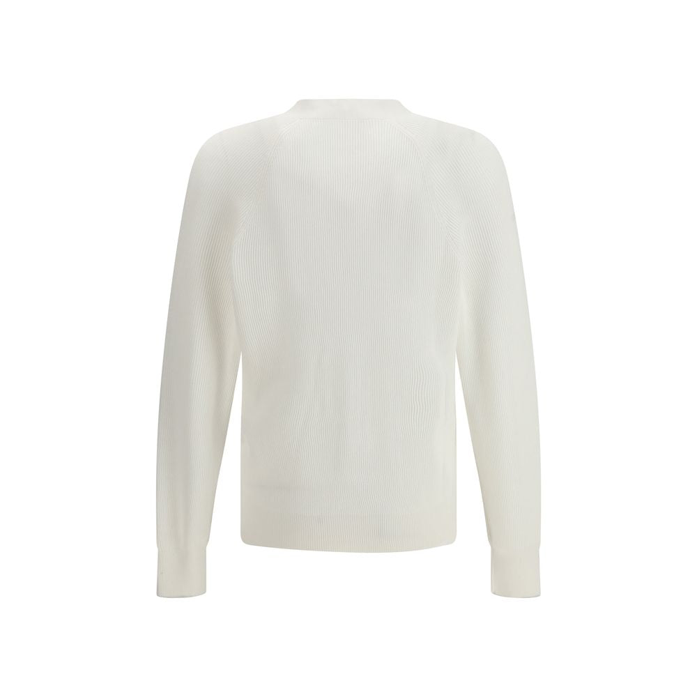 Brunello Cucinelli White Cotton Cardigan by Brunello Cucinelli outlet now on sale