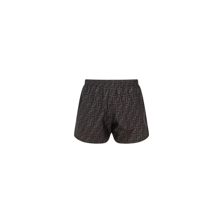 Fendi Gray Polyester Swim Shorts