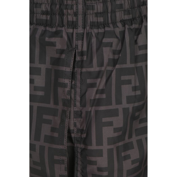 Fendi Gray Polyester Swim Shorts