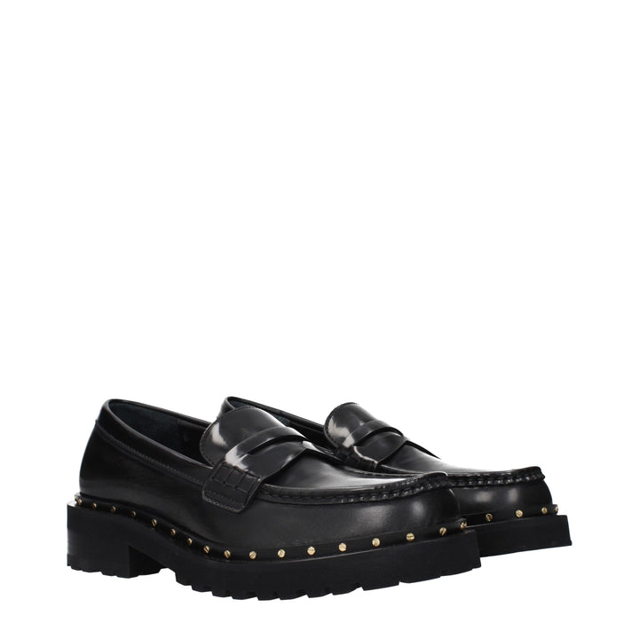 Golden Goose Black Leather Slip-On Loafers