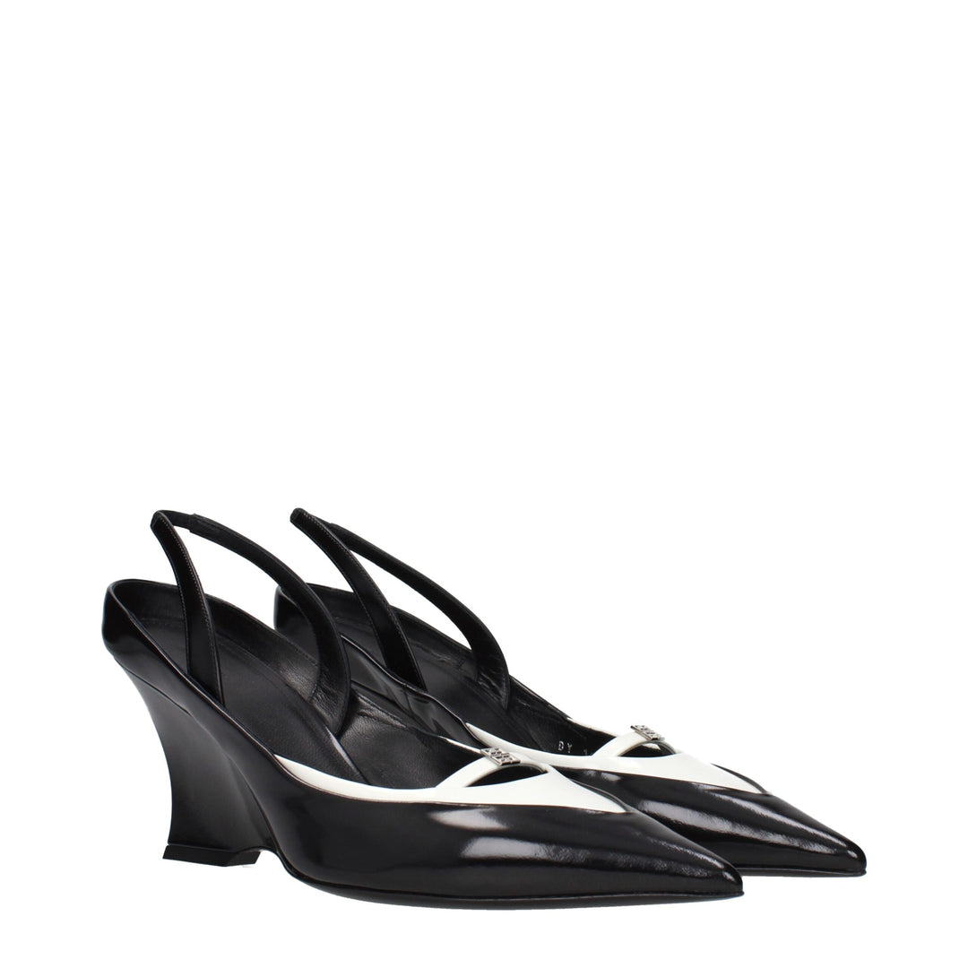 Givenchy Black Leather Wedge Sandals
