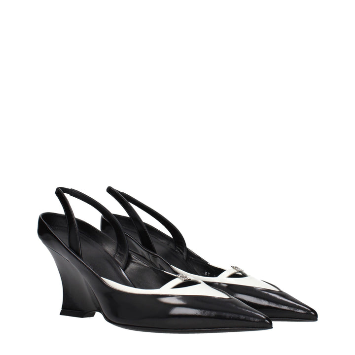 Givenchy Black Leather Wedge Sandals