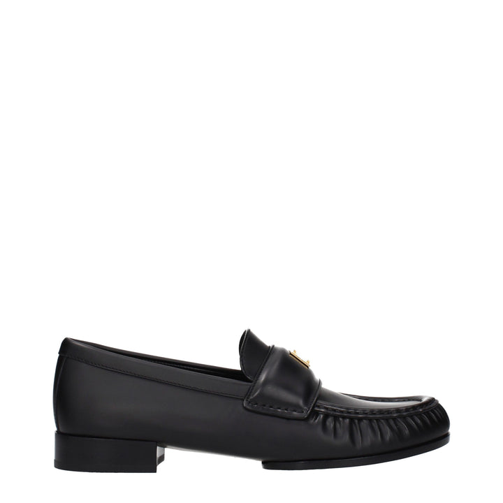 Givenchy Black Leather Slip-On Loafers