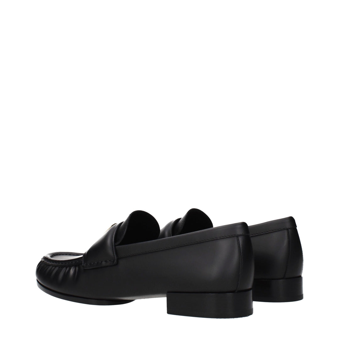 Givenchy Black Leather Slip-On Loafers