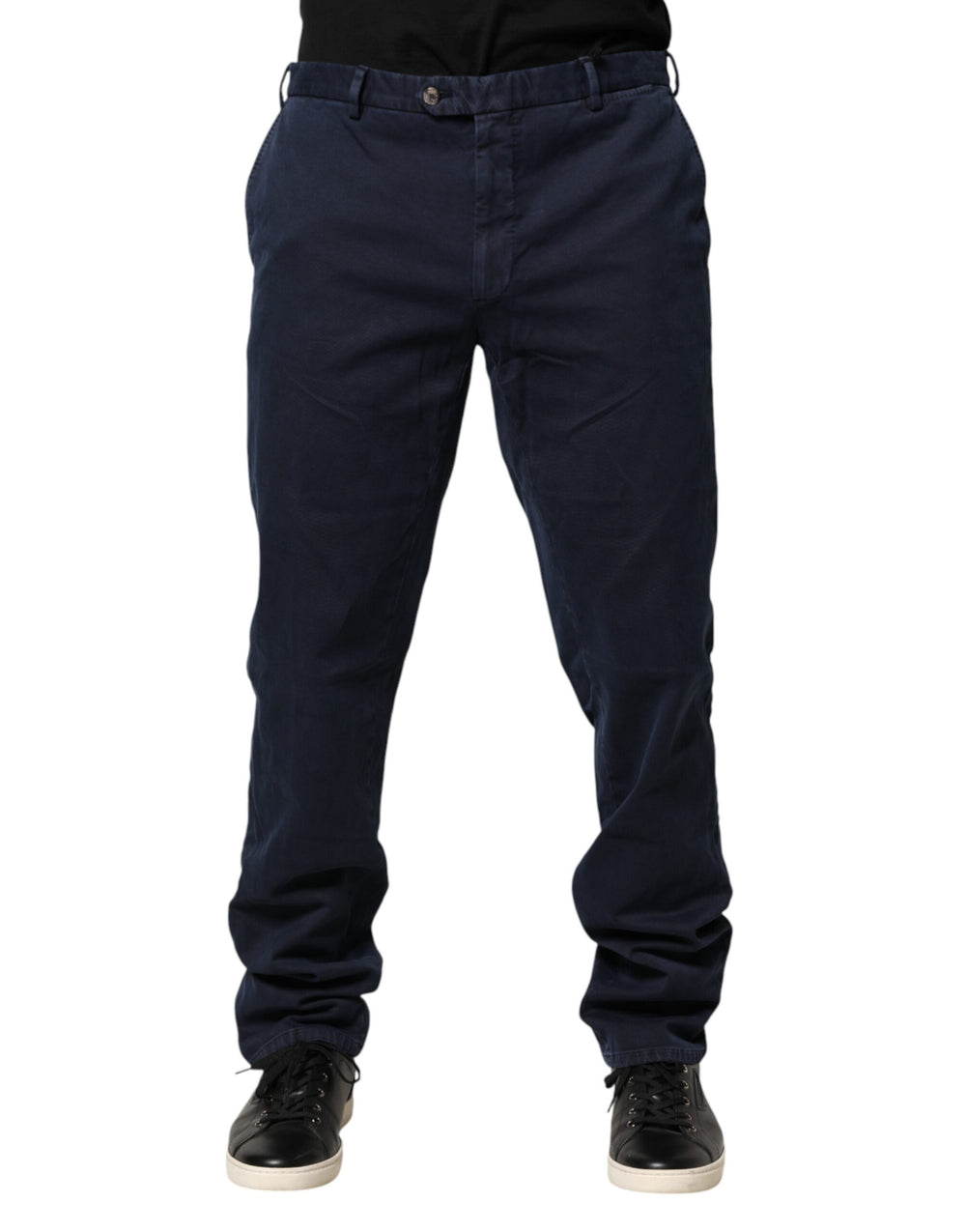 Santaniello Dark Blue Mid Waist Skinny Chino Trouser Pants by Santaniello outlet now on sale
