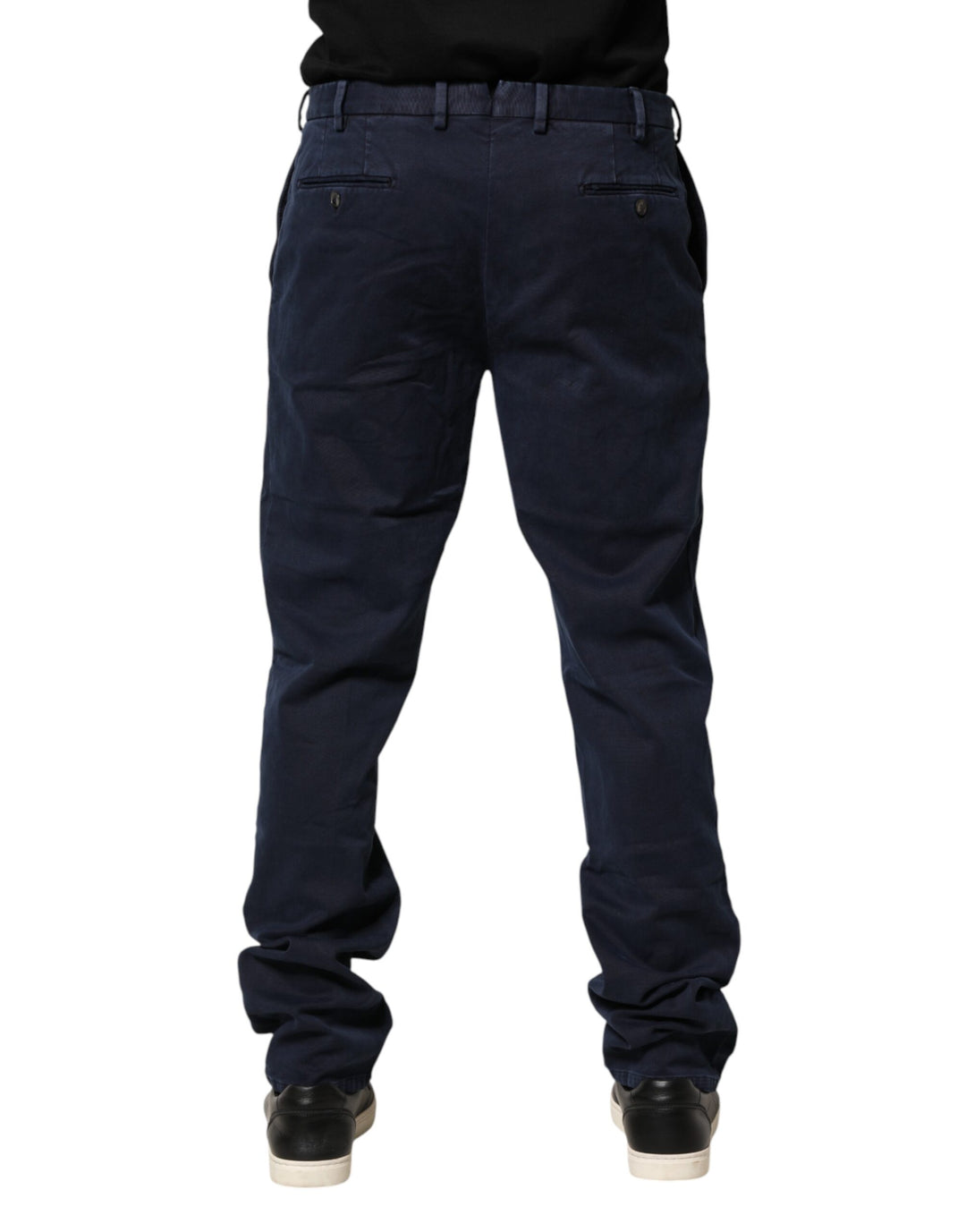 Santaniello Dark Blue Mid Waist Skinny Chino Trouser Pants by Santaniello outlet now on sale