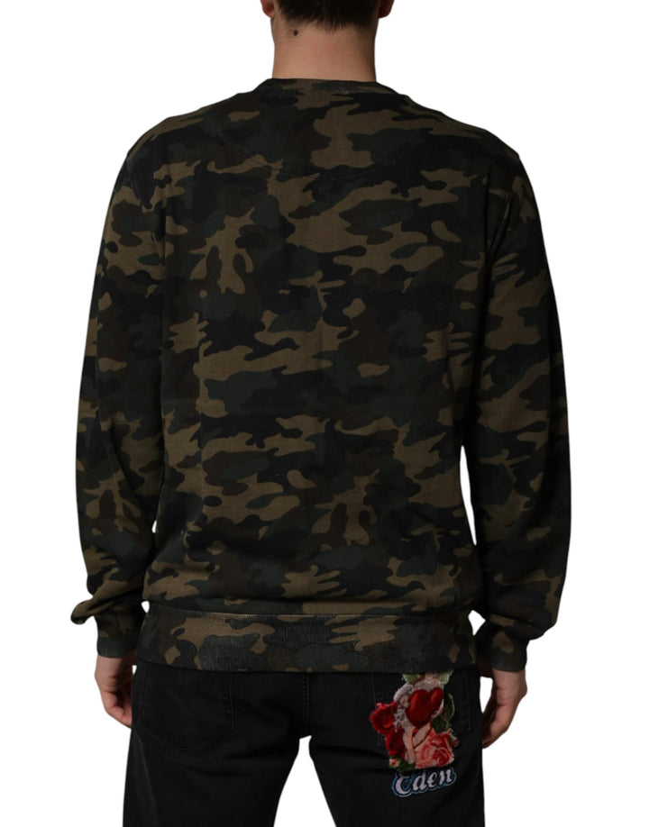 Dolce &amp; Gabbana Multicolor Camouflage Men Sweatshirt Sweater by Dolce &amp; Gabbana outlet now on sale