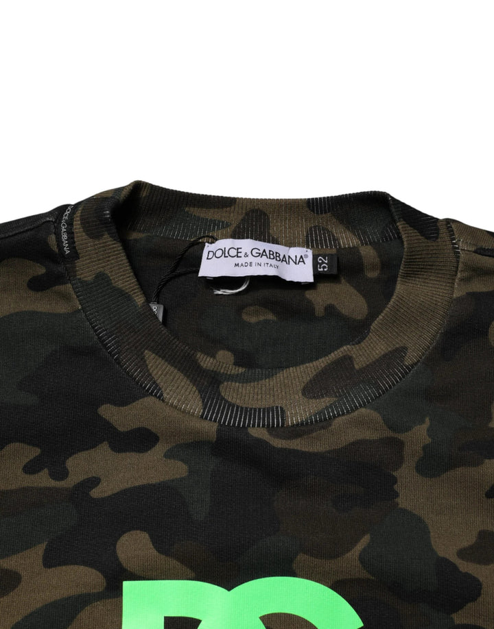 Dolce &amp; Gabbana Multicolor Camouflage Men Sweatshirt Sweater by Dolce &amp; Gabbana outlet now on sale