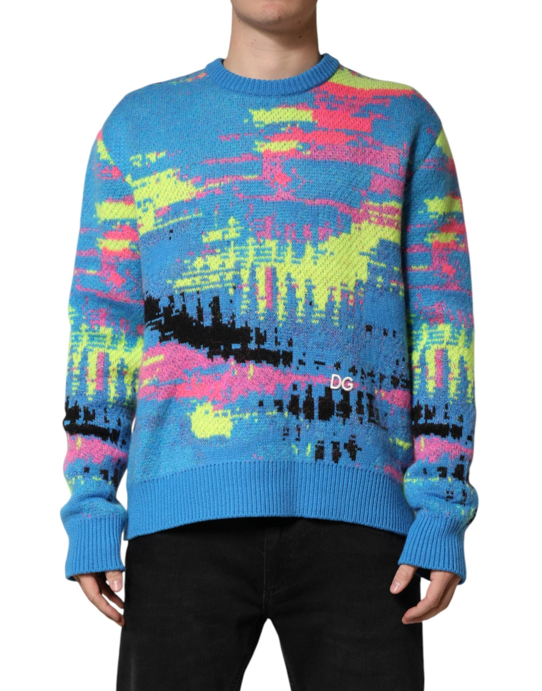 Dolce &amp; Gabbana Multicolor Men Crew Neck Pullover Sweater by Dolce &amp; Gabbana outlet now on sale