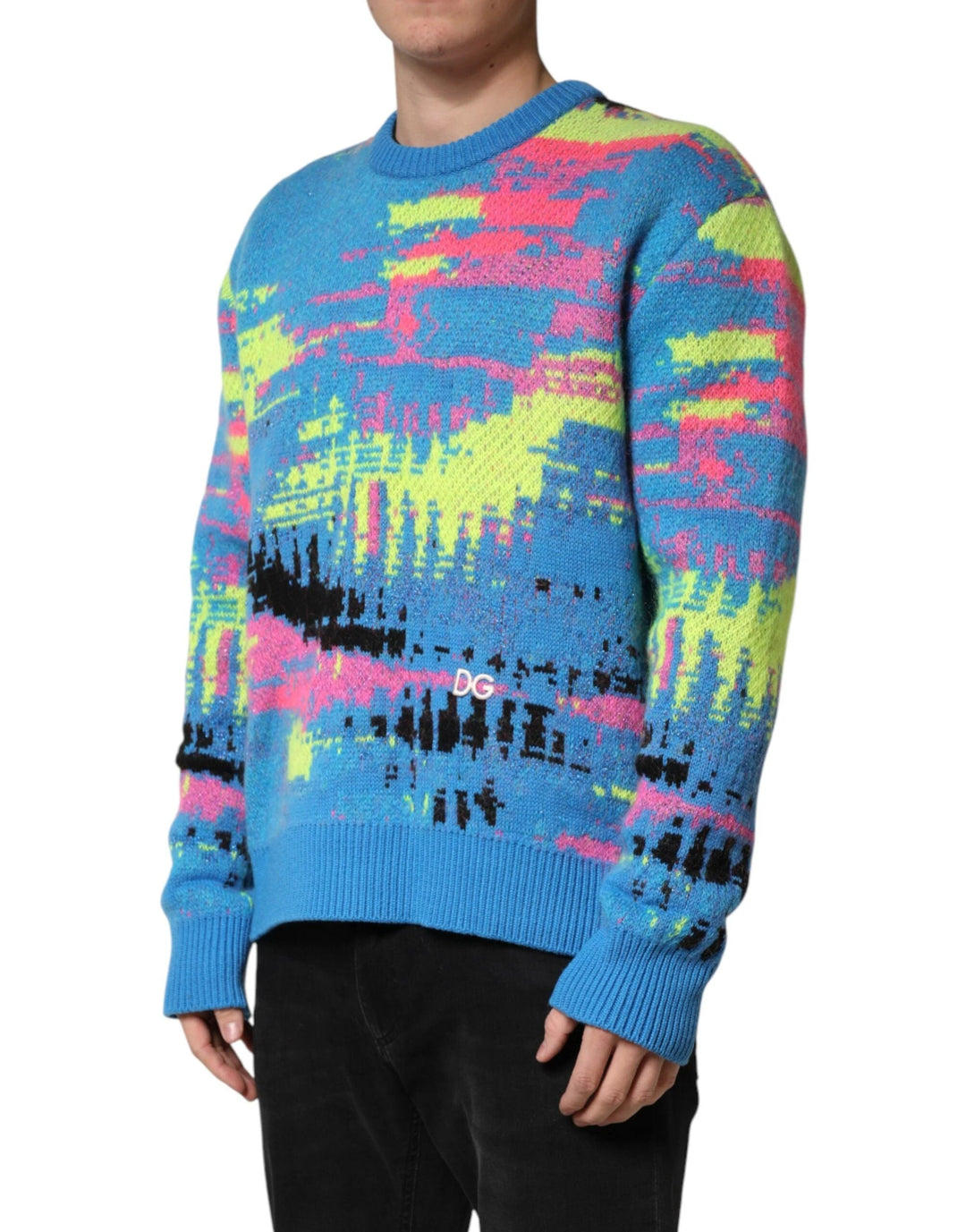 Dolce &amp; Gabbana Multicolor Men Crew Neck Pullover Sweater by Dolce &amp; Gabbana outlet now on sale