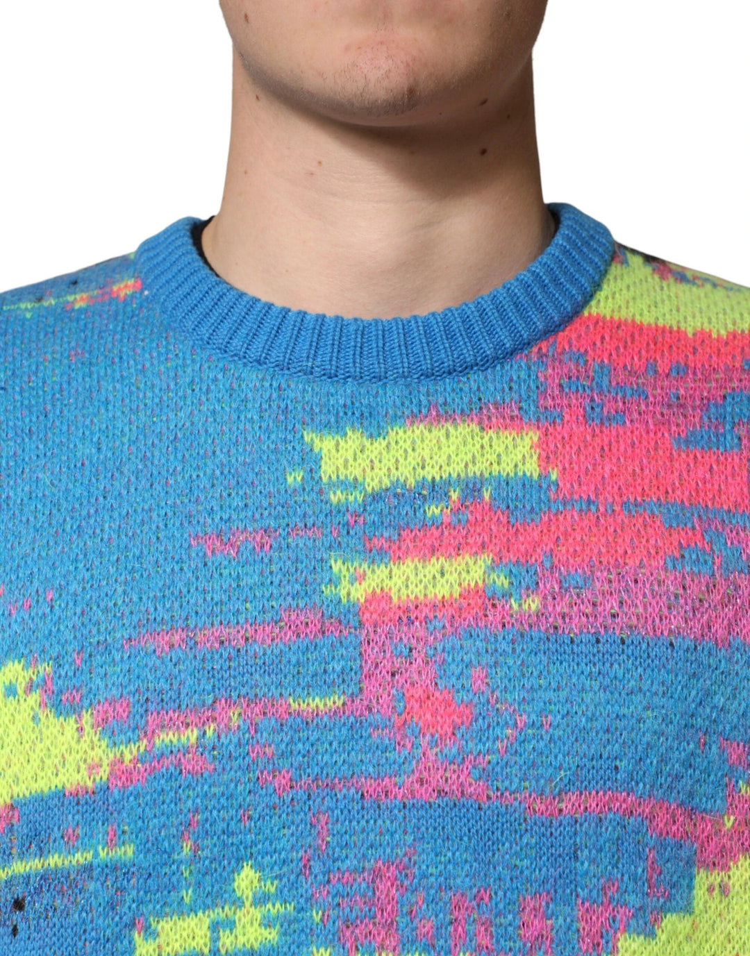 Dolce &amp; Gabbana Multicolor Men Crew Neck Pullover Sweater by Dolce &amp; Gabbana outlet now on sale