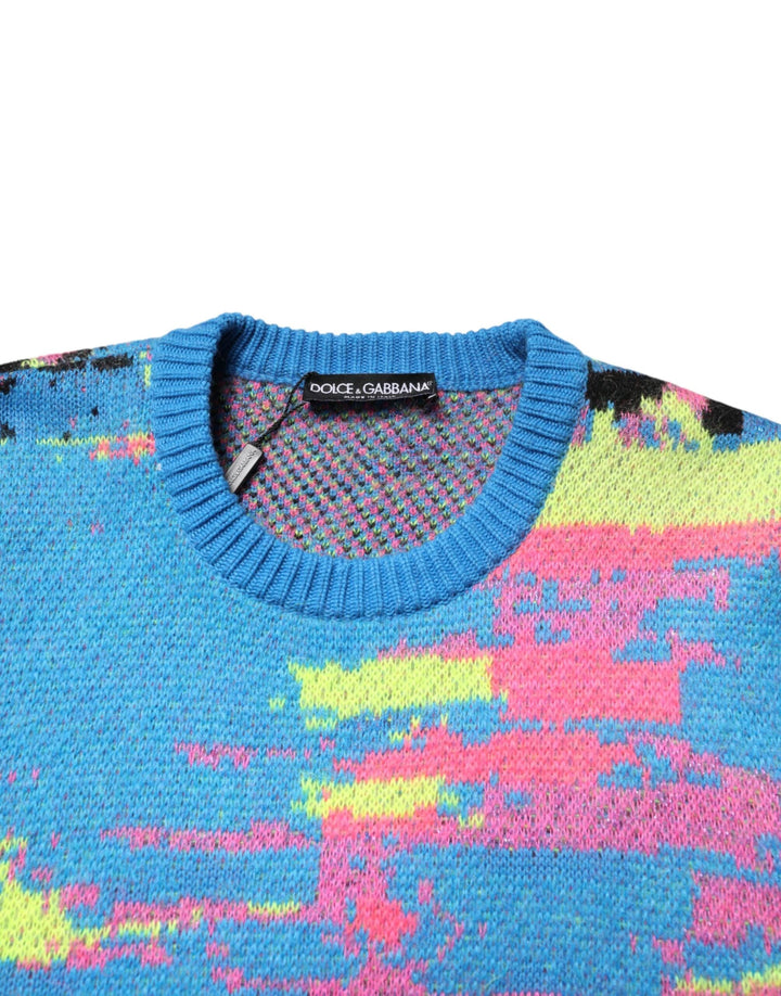 Dolce &amp; Gabbana Multicolor Men Crew Neck Pullover Sweater by Dolce &amp; Gabbana outlet now on sale