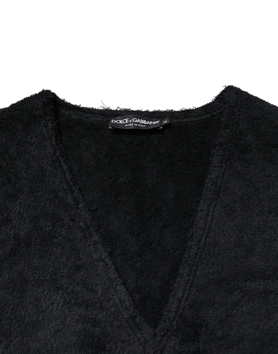 Dolce &amp; Gabbana Sample Sale Dolce &amp; Gabbana Black Cotton V-Neck Men Sweatshirt Sweater - | Designer outlet