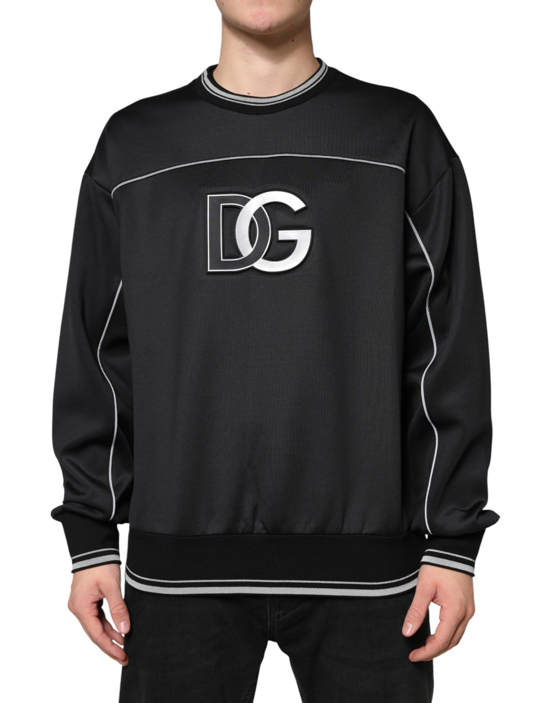 Dolce &amp; Gabbana Black DG Logo Crew Neck Sweatshirt Sweater by Dolce &amp; Gabbana outlet now on sale