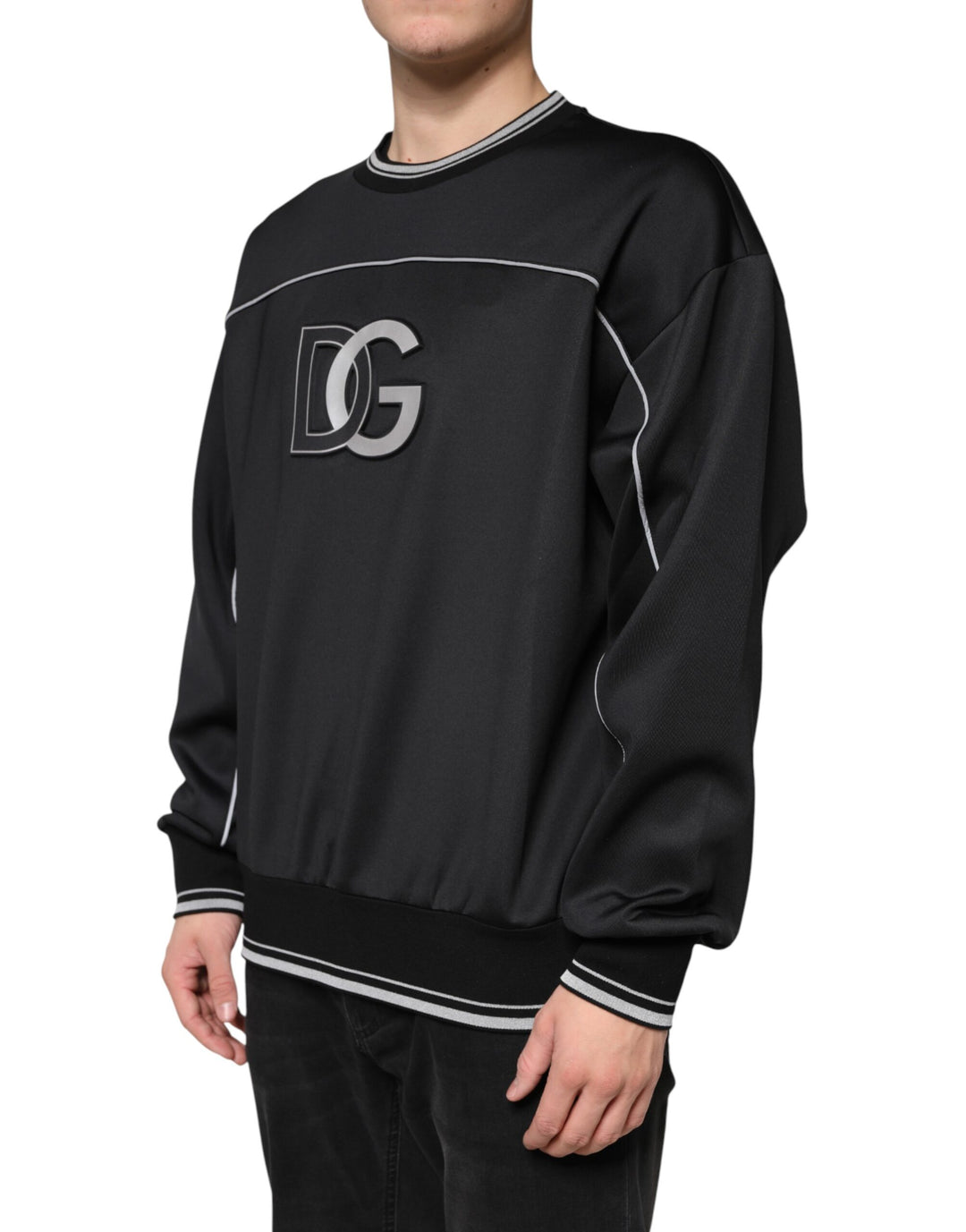 Dolce &amp; Gabbana Black DG Logo Crew Neck Sweatshirt Sweater by Dolce &amp; Gabbana outlet now on sale
