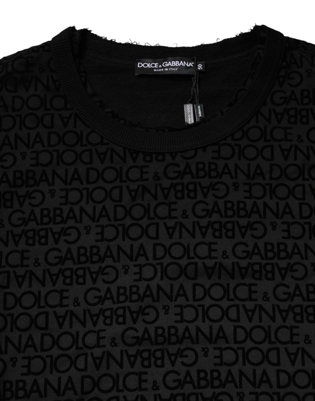 Dolce &amp; Gabbana Black Monogram Crew Neck Sweatshirt Sweater by Dolce &amp; Gabbana outlet now on sale