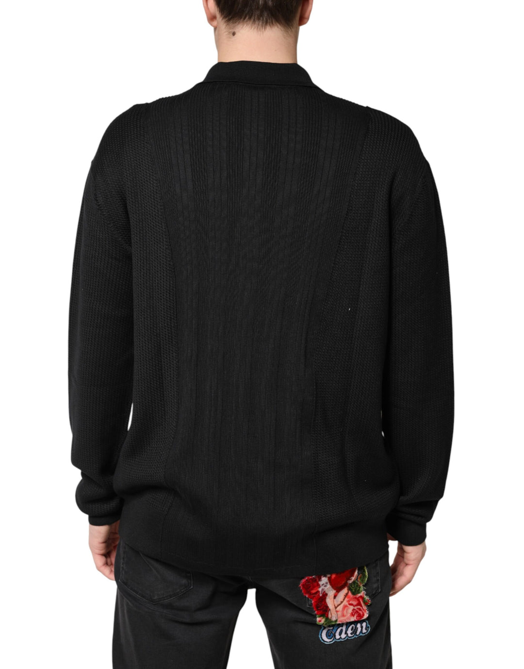 Dolce &amp; Gabbana Black Crest Long Sleeve Men Pullover Sweater by Dolce &amp; Gabbana outlet now on sale