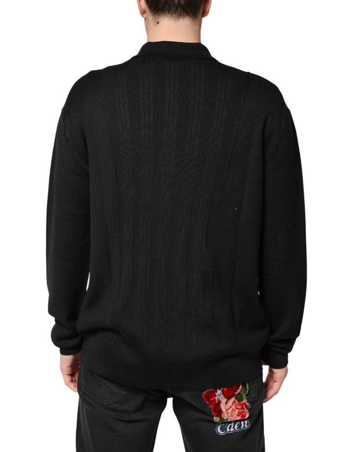 Dolce &amp; Gabbana Black Crest Long Sleeve Men Pullover Sweater by Dolce &amp; Gabbana outlet now on sale