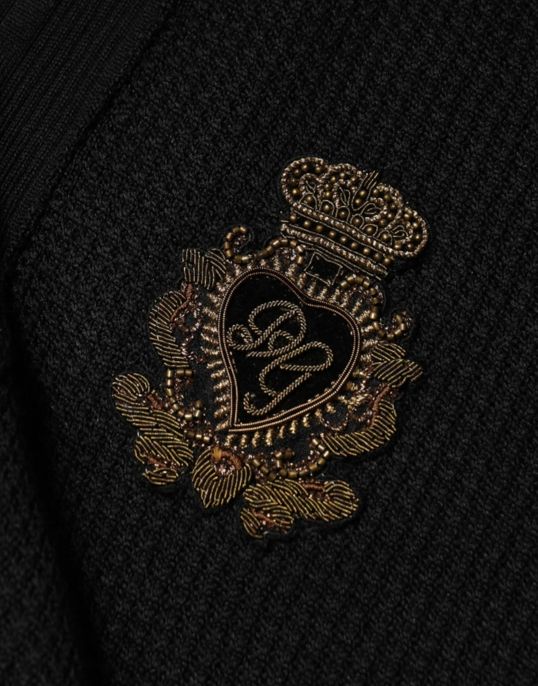 Dolce &amp; Gabbana Black Crest Long Sleeve Men Pullover Sweater by Dolce &amp; Gabbana outlet now on sale