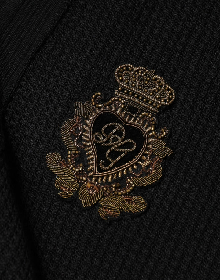 Dolce &amp; Gabbana Black Crest Long Sleeve Men Pullover Sweater by Dolce &amp; Gabbana outlet now on sale