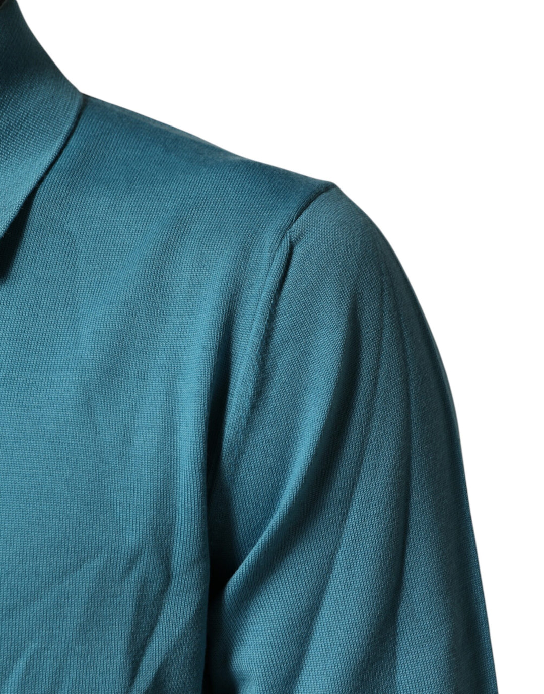 Dolce &amp; Gabbana Teal Wool Collared Polo Pullover Sweater by Dolce &amp; Gabbana outlet now on sale