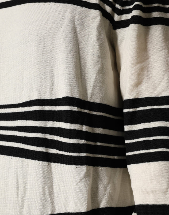 Dolce &amp; Gabbana Sample Sale Dolce &amp; Gabbana Black White Stripe CrewNeck Pullover Sweater - | Designer outlet