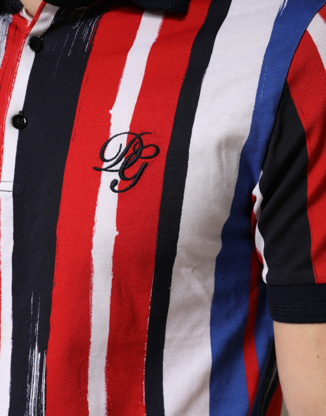 Dolce &amp; Gabbana Multicolor Stripes Cotton Men Polo T-shirt by Dolce &amp; Gabbana outlet now on sale