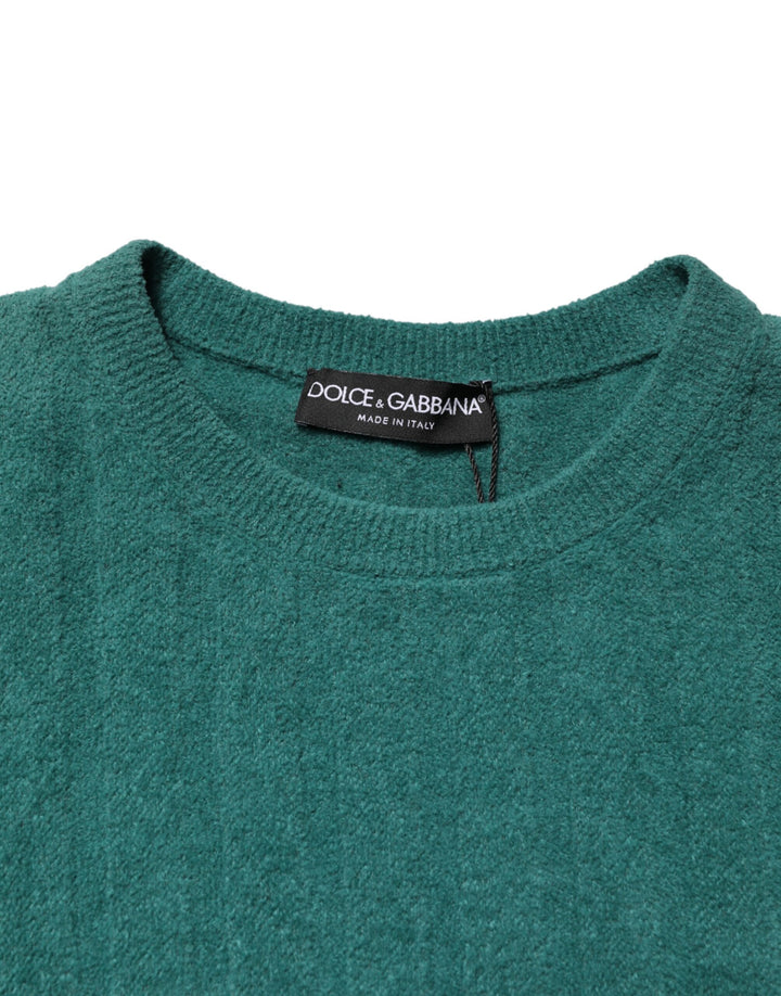 Dolce &amp; Gabbana Dark Green Cotton Blend Men Crew Neck T-shirt by Dolce &amp; Gabbana outlet now on sale