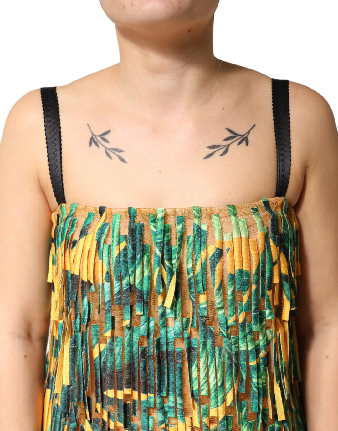 Dolce & Gabbana Multicolor Tropical Print Fringe Maxi Dress by Dolce & Gabbana outlet now on sale