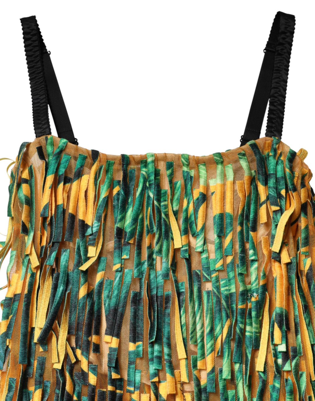 Dolce & Gabbana Multicolor Tropical Print Fringe Maxi Dress by Dolce & Gabbana outlet now on sale