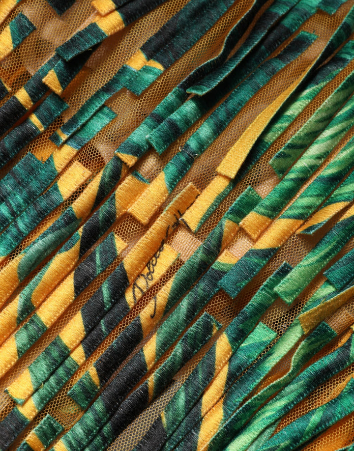 Dolce & Gabbana Multicolor Tropical Print Fringe Maxi Dress by Dolce & Gabbana outlet now on sale