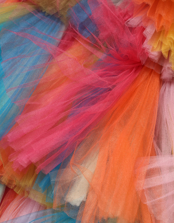 Dolce &amp; Gabbana Sample Sale Dolce &amp; Gabbana Multicolor Nylon Tiered Tulle Midi Dress - | Designer outlet