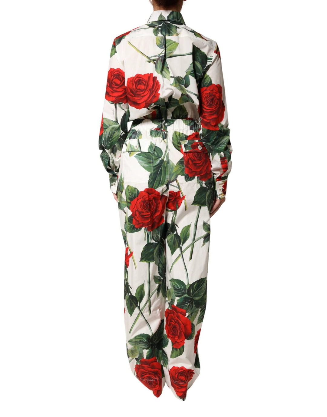 Dolce &amp; Gabbana White Floral Print Cotton Jumpsuit Dress by Dolce &amp; Gabbana outlet now on sale