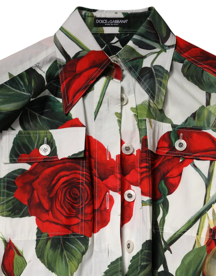Dolce &amp; Gabbana White Floral Print Cotton Jumpsuit Dress by Dolce &amp; Gabbana outlet now on sale