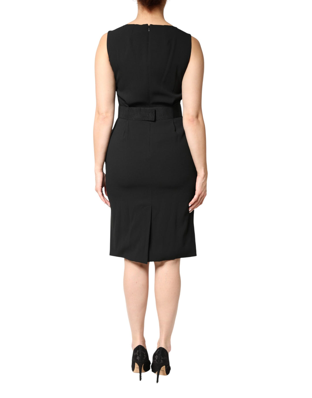 Dolce & Gabbana Black Sleeveless Sheath Knee Length Dress by Dolce & Gabbana outlet now on sale