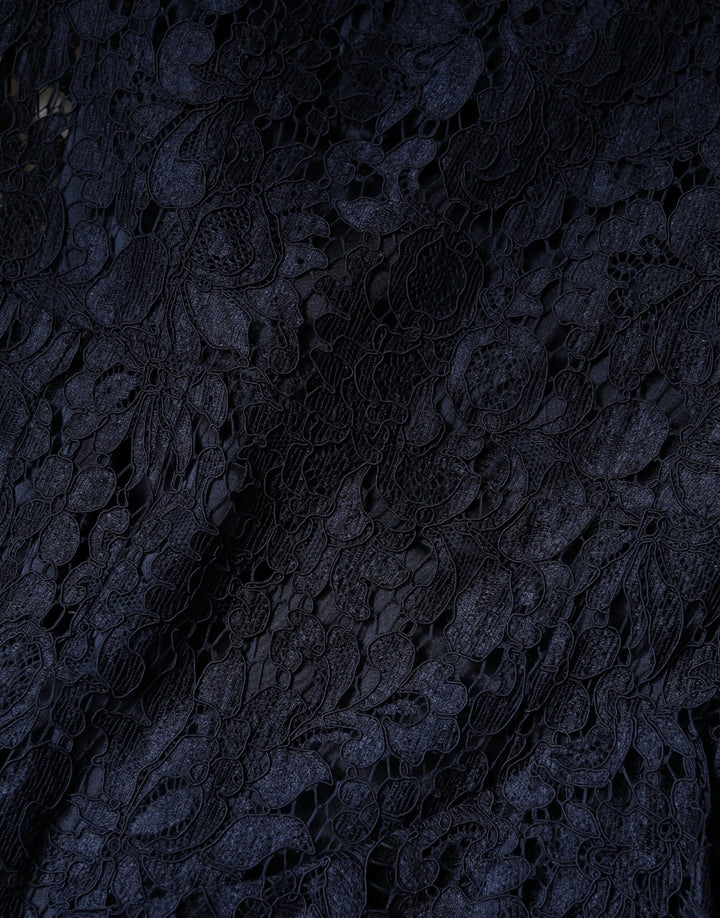 Dolce & Gabbana Blue Lace Ruffle A-line Knee Length Dress by Dolce & Gabbana outlet now on sale